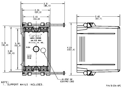 single gang electrical box size